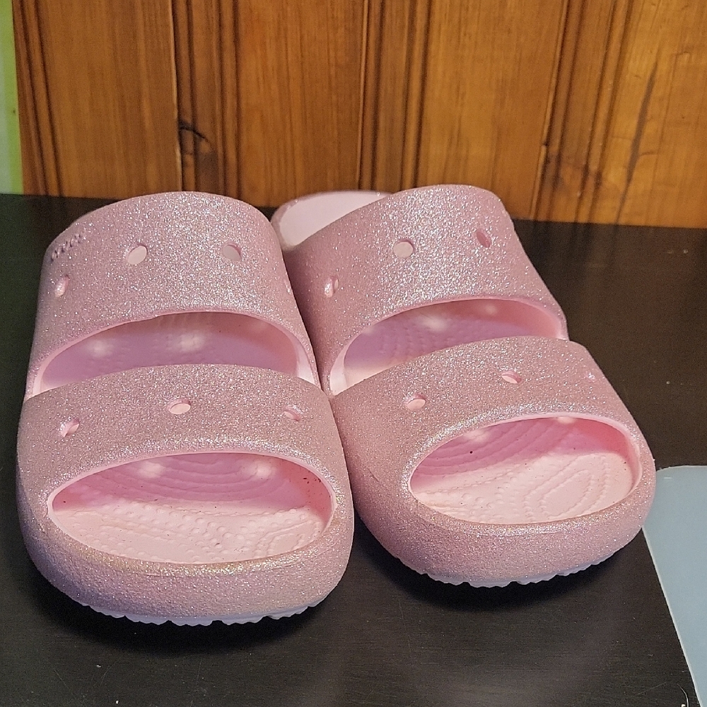 CROCS Sparkly Pink Kids Sandal